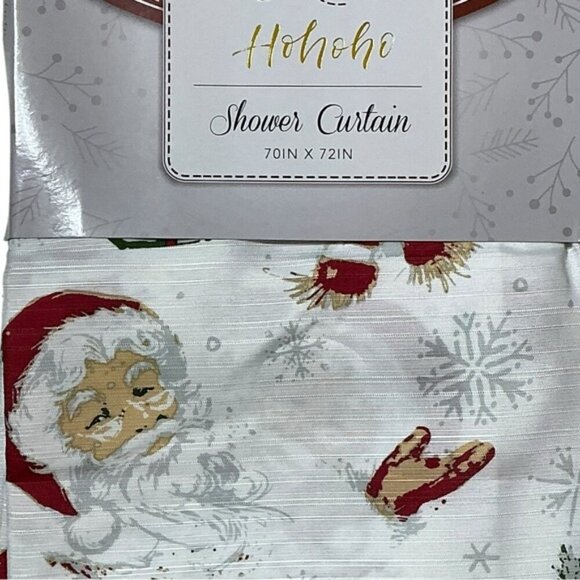 Holiday Shower Curtin Fabric Santa Snowman Christmas Bath Decor 70 x 72 Inch - Picture 5 of 16